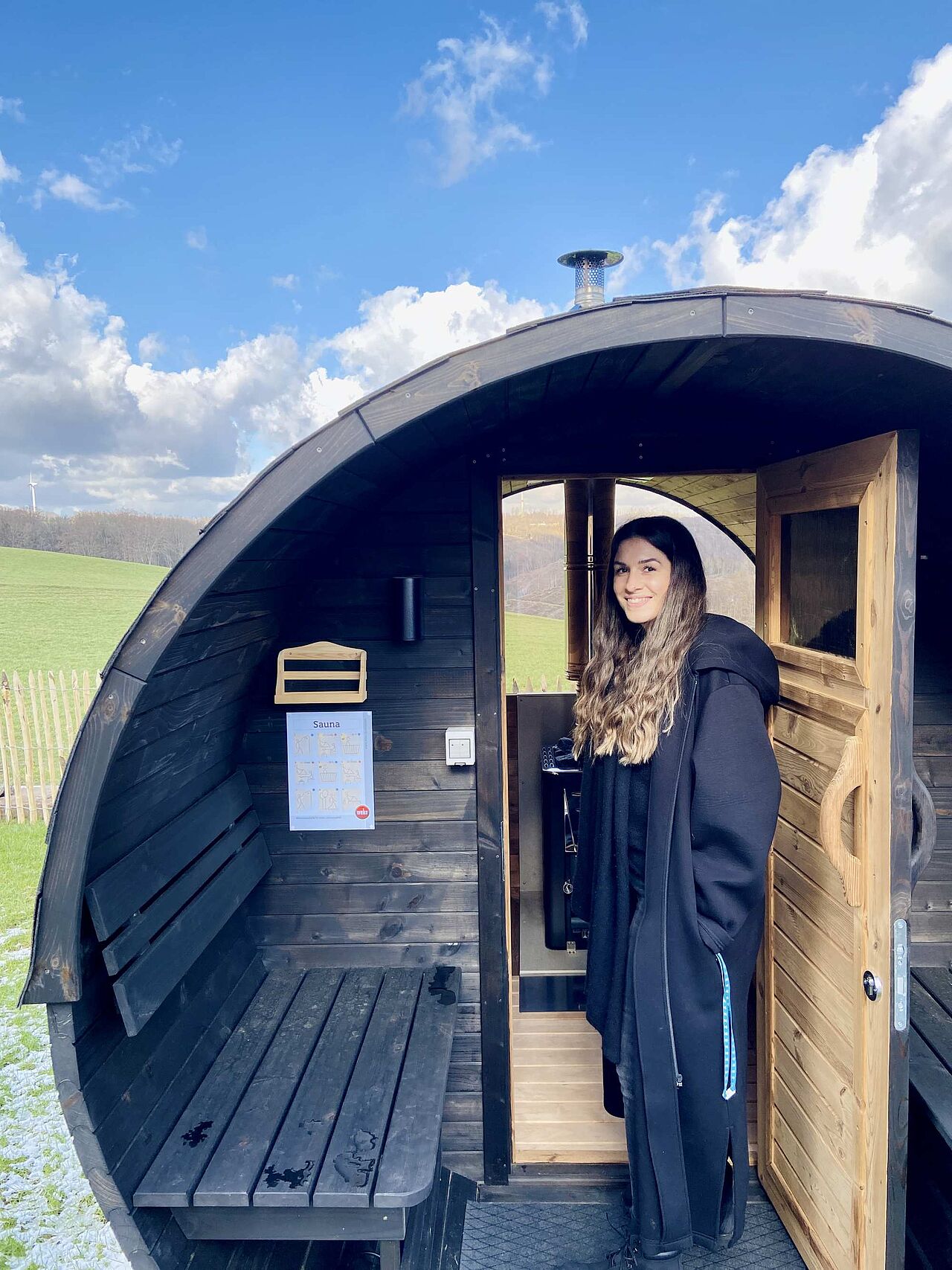 Die Sauna des Wiesenchalets