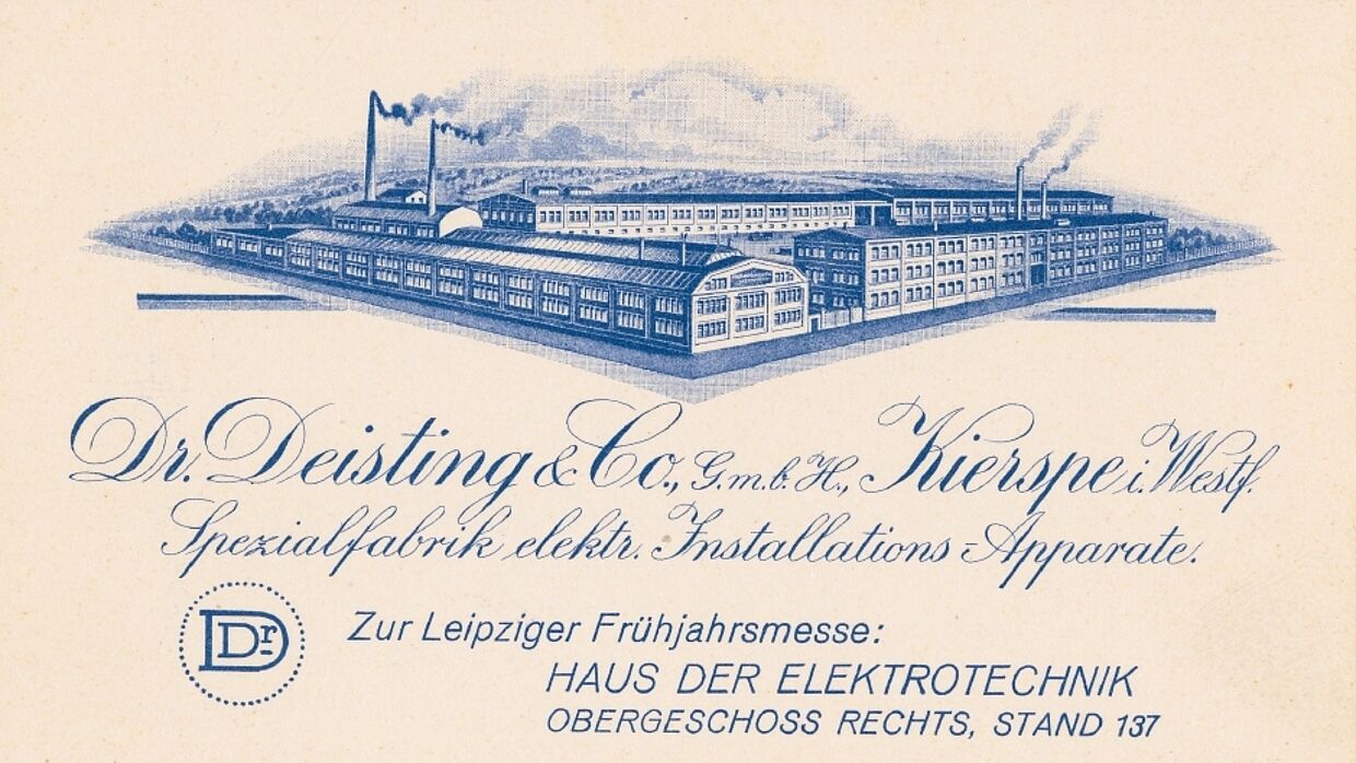 Historischer Briefkopf der Elektrotechnischen Fabrik Dr. Deisting & Co.