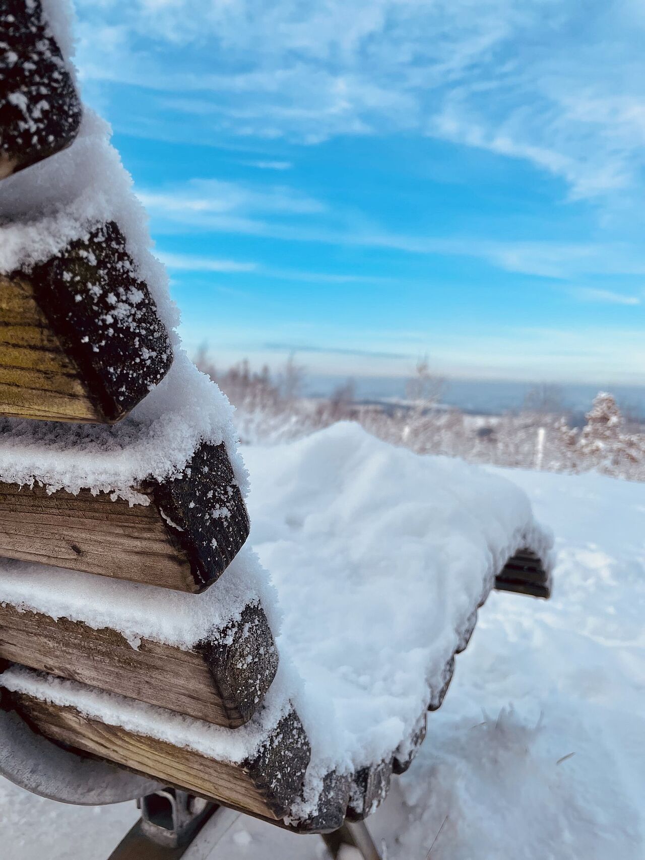 Die Ruhebank im Winterschlaf